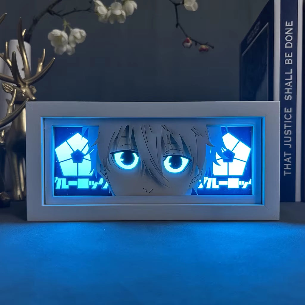 Seishiro Nagi Manga Lightbox Table Lamp - Blue Lock Anime Shadow Box for Room Decor