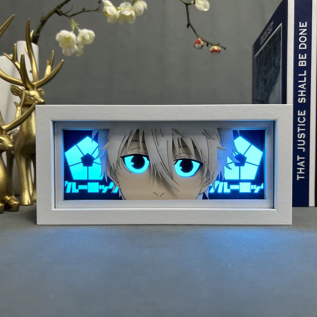 Seishiro Nagi Manga Lightbox Table Lamp - Blue Lock Anime Shadow Box for Room Decor
