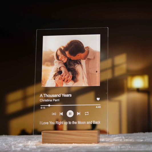 Personalized Acrylic Plaque with Custom Song and LED Night Light